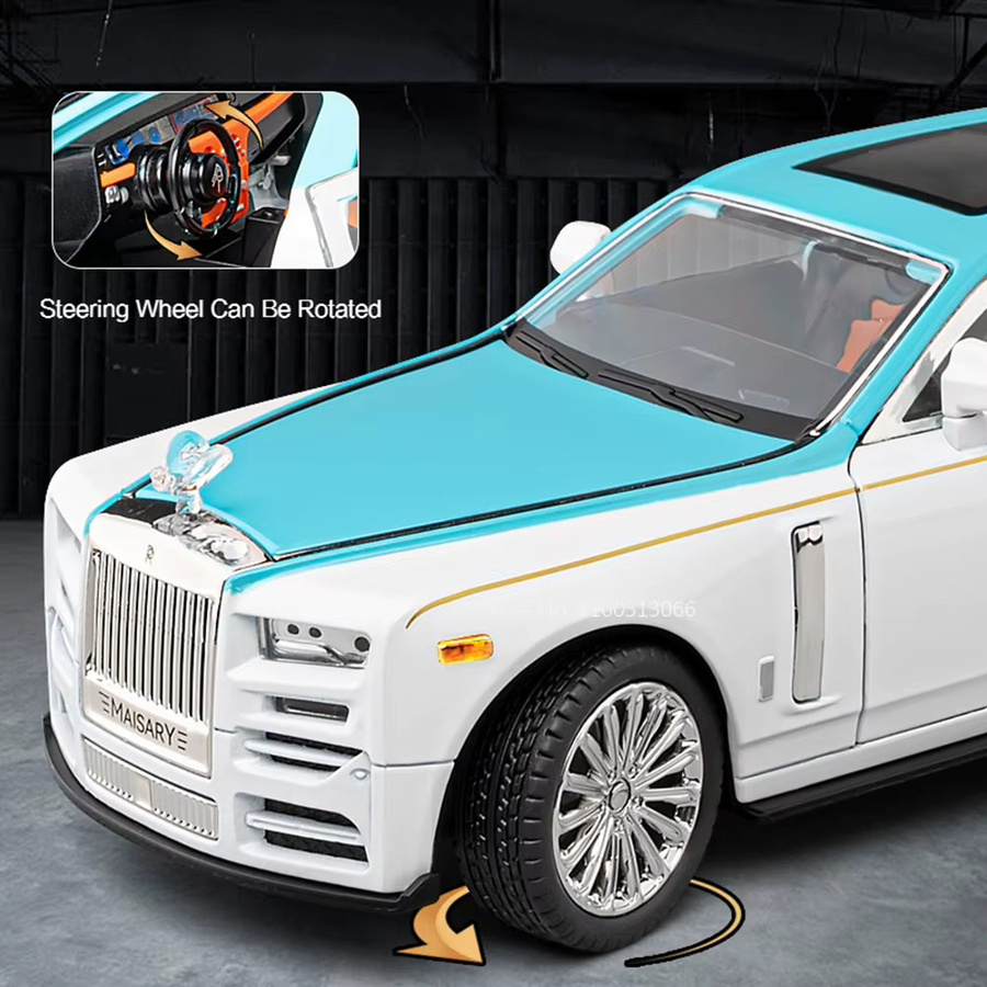 MAKEDA Rolls Royce Phantom, Spielzeug Modell Auto, mit Licht und Sound, Metall, Schwarz - Bild 4