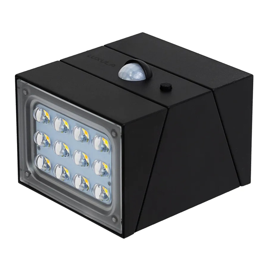 LUXULA Solar Wandleuchte Schwarz mit Bewegungsmelder und einstellbarer Farbtemperatur 3000-6000K, 300lm, drehbar für Außenbereich, Hauswand und Garten - Bild 2
