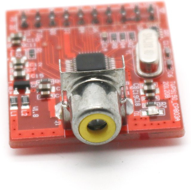 DykbRadio TVP5150 Video Decoder Modul mit FPGA und SDRAM für NTSC und PAL digitale Videosignale, Analog AV Eingang und VGA Display, Farbe: rot - Bild 1