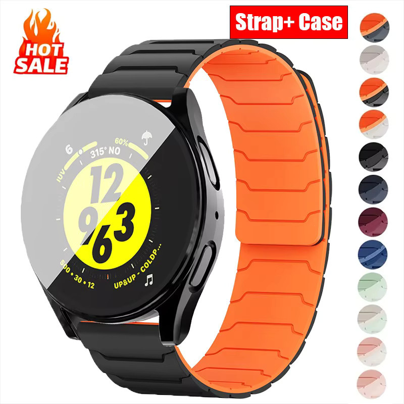CAOWTAN Uhrenarmband Silikon, Magnetische Schleife, TPU-Hülle, Schwarz, Unisex - Bild 1