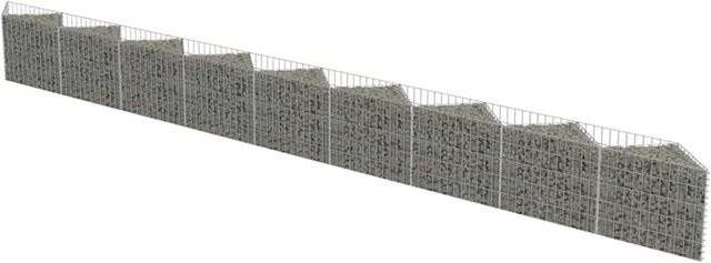 vidaXL Gabionenwand aus verzinktem Stahl in Silber/Grau B: 630 cm, T: 30 cm, H: 50 cm - Bild 1