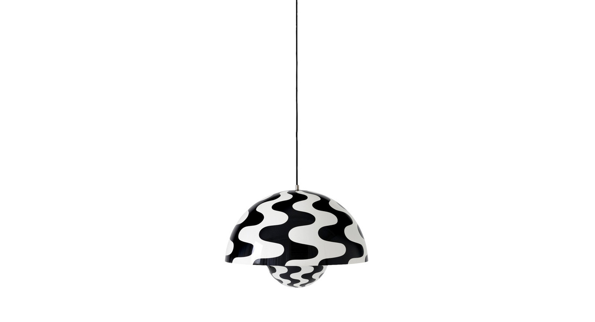 &Tradition Flowerpot VP2 Pendelleuchte Black/White Pattern - Bild 2