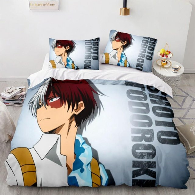 My Hero Academia Anime Bettwäsche-Set aus Polyester mit Kissenbezügen, Mehrfarbig, B/H: 70 x 133 cm - Bild 1