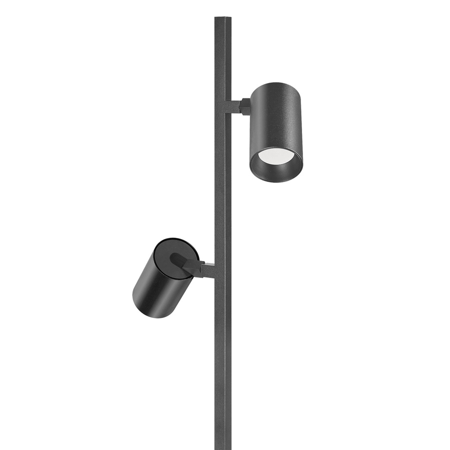 Luxvenum Stehleuchte SIGNATURE 2-flammig mit integriertem Dimmschalter, matt schwarz und weiß, 2x 7W LED, 93 CRI, 120° Milchglas - Bild 1