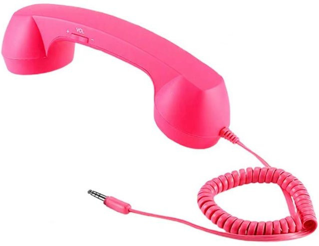Retro-Telefonhörer Handheld-Empfänger von shanghaihueikuan mit USB-C oder 3,5mm Klinke in Rose Red - Bild 1