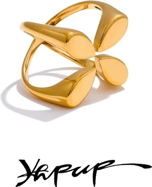 Yhpup Ring, Edelstahl, Gold, Unisex - Bild 1