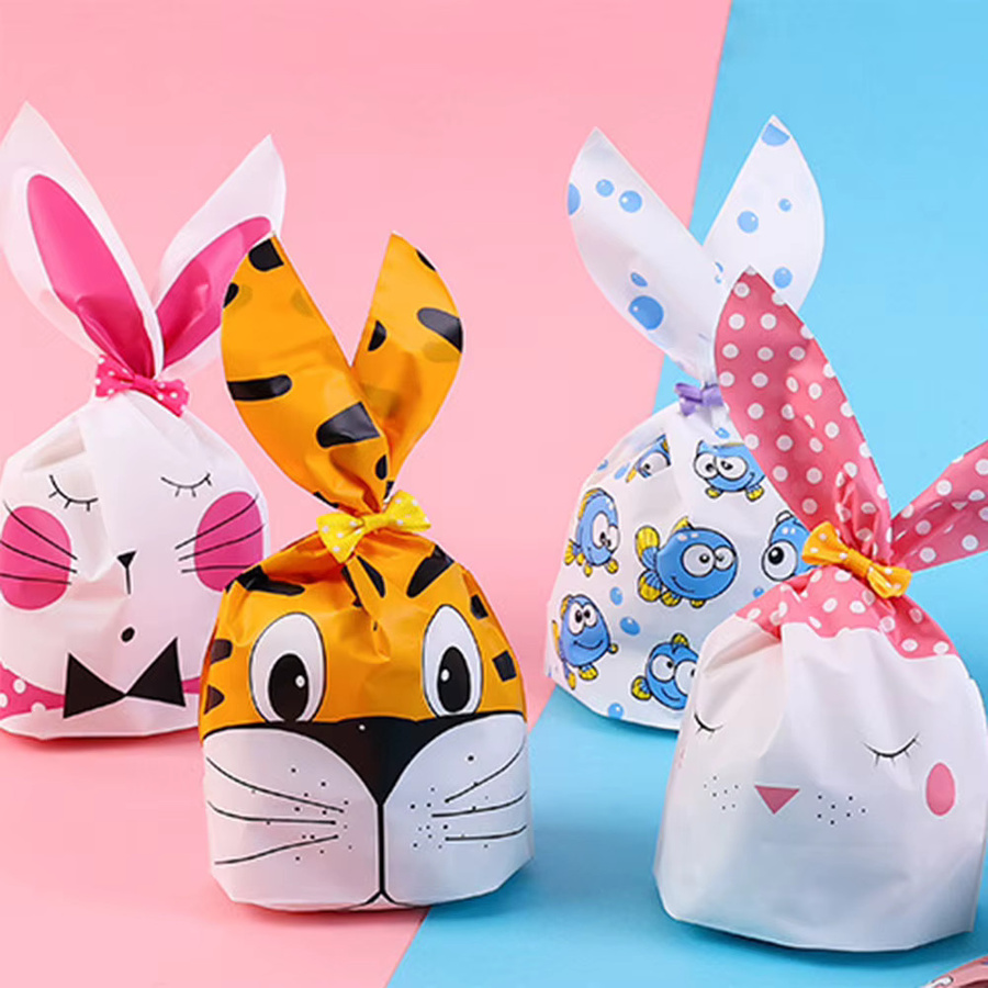 50 Stück Kaninchen Geschenkbeutel aus Kunststoff in Mehrfarben für Party, Hochzeit oder Babyparty - Bild 2
