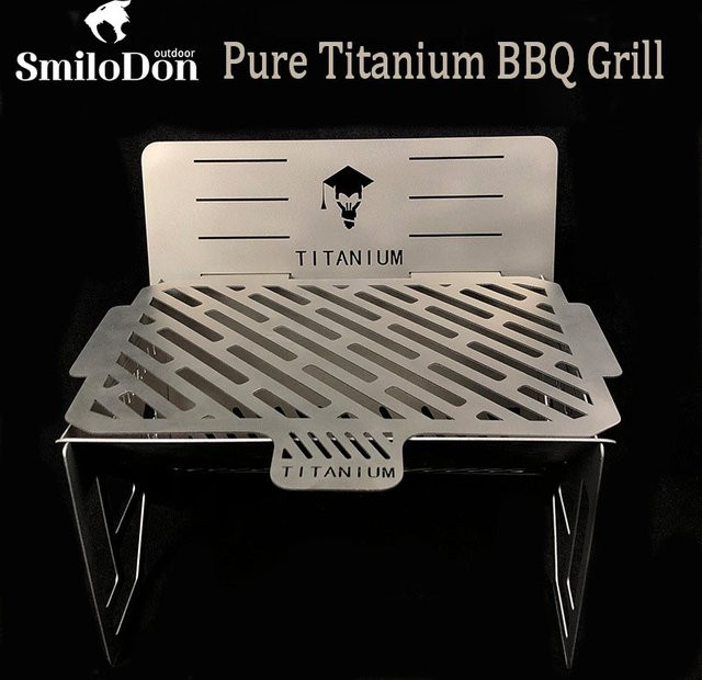 Smilodon Tragbarer Titan Holzkohlegrill für Camping und Outdoor in Silber - Bild 1