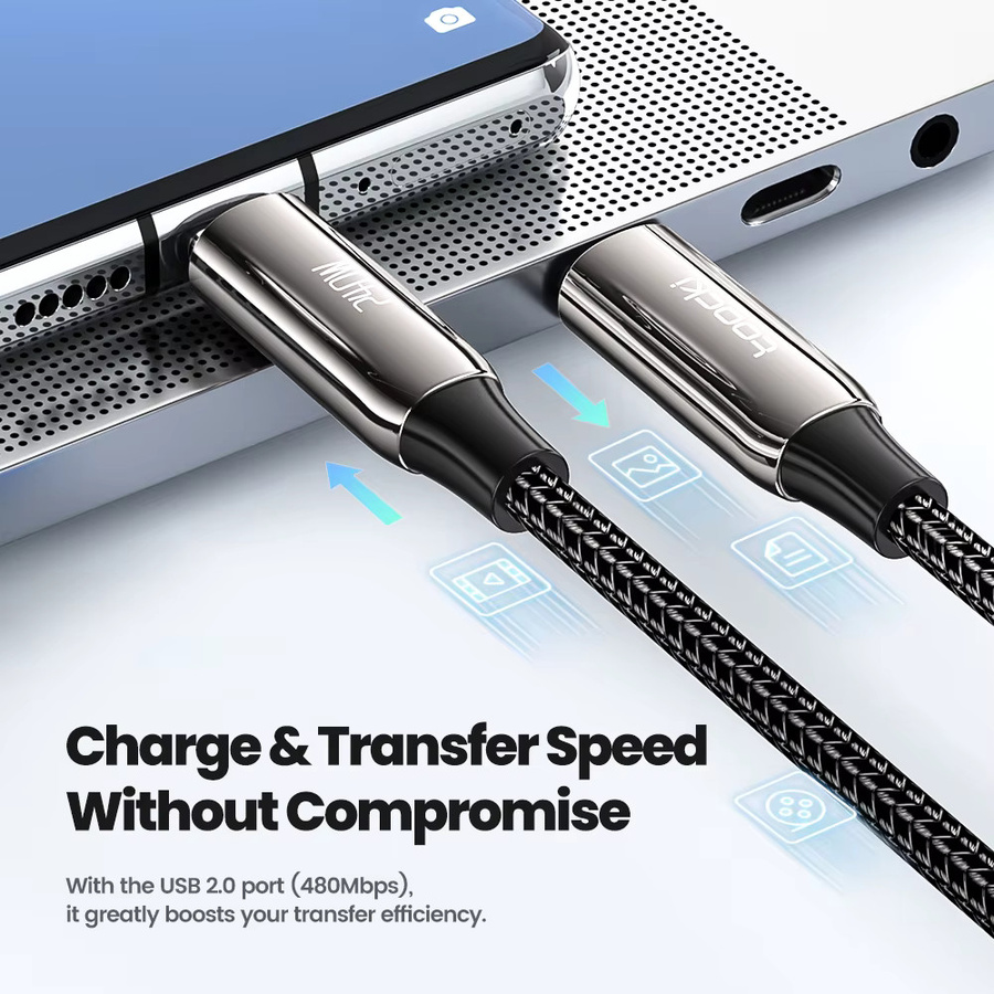 Toocki USB-C auf USB-C PD3.1 Schnellladekabel 240 W, Datenkabel in Schwarz - Bild 2