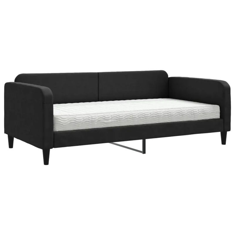 Vidaxl Schlafsofa Modern in Schwarz aus Stoff mit Schlaffunktion B/T/H: 200 x 100 cm - Bild 2