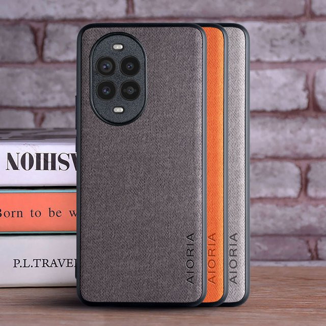 Capa Coqua Leder Master Handyhülle für Huawei Nova 13 Pro und Huawei Nova 13i aus Textil-Leder in Schwarz und Grau - Bild 1