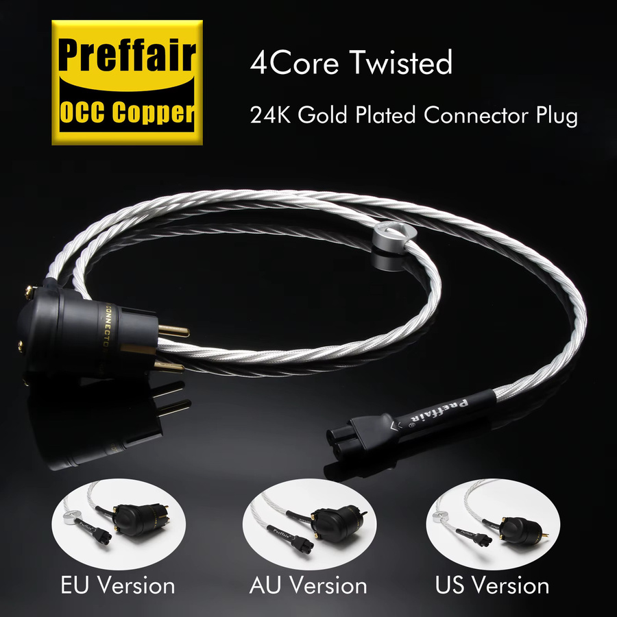 Preffair Audiophile Mini8 Netzkabel aus versilbertem 12AWG OCC Einkristall-Kupfer mit IEC Anschluss - Bild 2