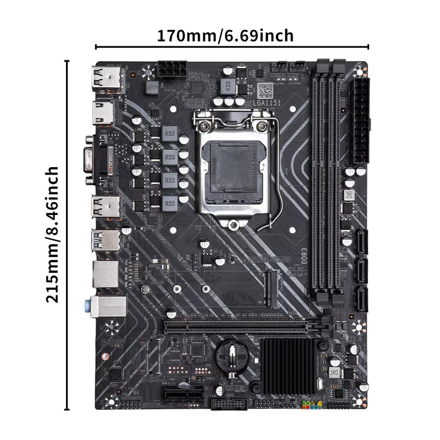 SOYO H310M DDR3 Motherboard Combo Kit mit Intel i3 8100 CPU und 8G RAM, LGA1151 Mainboard in Schwarz - Bild 2