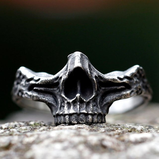 Charming Folk Ring Edelstahl, Silber, Vintage, Herren - Bild 1