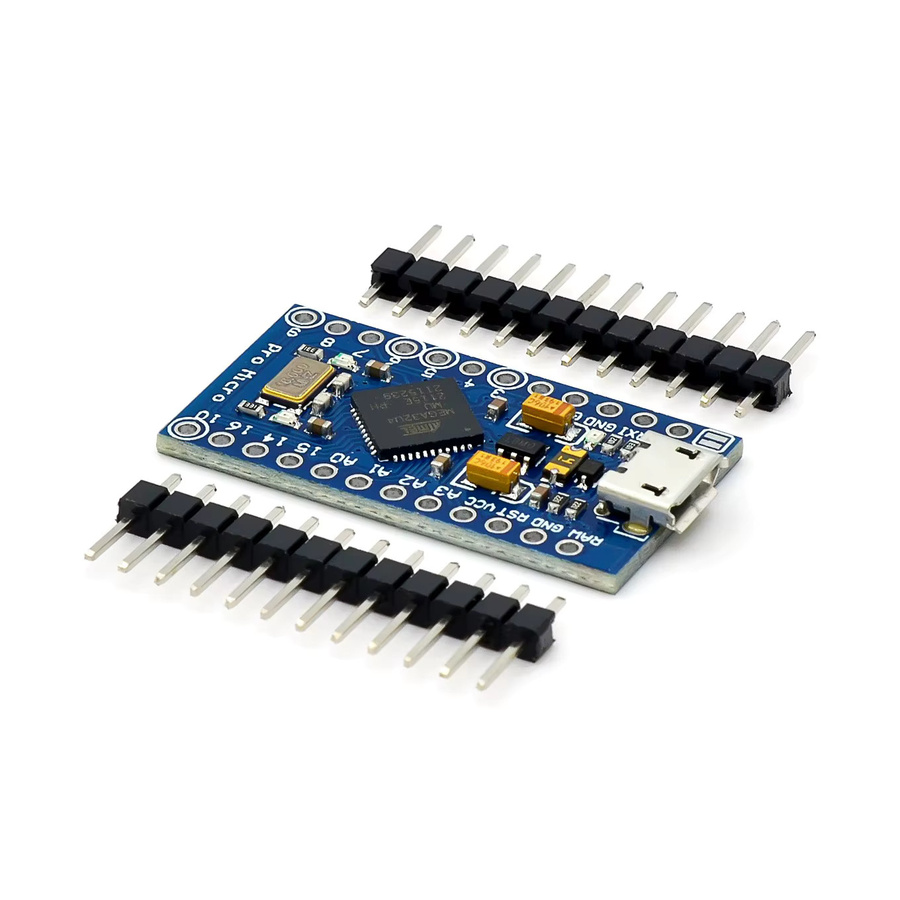 Arduino Pro Micro ATmega32U4 Modul mit 2-reihiger Stiftleiste in Blau - Bild 2