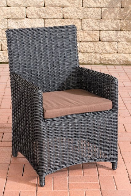 TPFGarden Stuhl Fonda Sankt Marlo aus Polyrattan in Terrabraun mit schwarzen Polstern - Bild 1