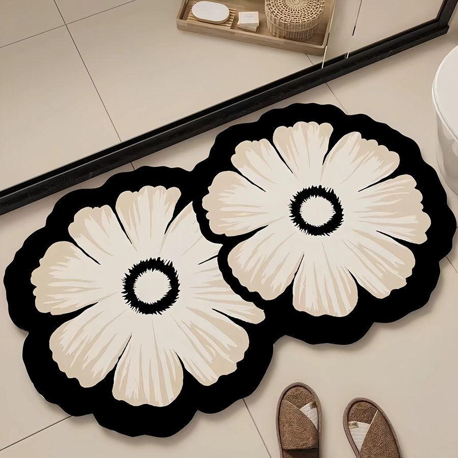 VIKAMA Premium Badematte in Blumenform, rutschfeste und wasserdichte Fußmatte für das Badezimmer - Bild 3