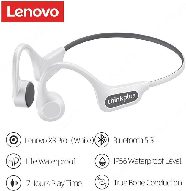 Lenovo X3 Pro Knochenleitungskopfhörer TWS Bluetooth Drahtlose Sport-Ohrhörer Weiß - Bild 1