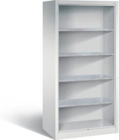 C+P Stahlregal Acurado mit Rückwand, Korpus Lichtgrau, H x B x T: 195 x 93 x 60 cm - Bild 1