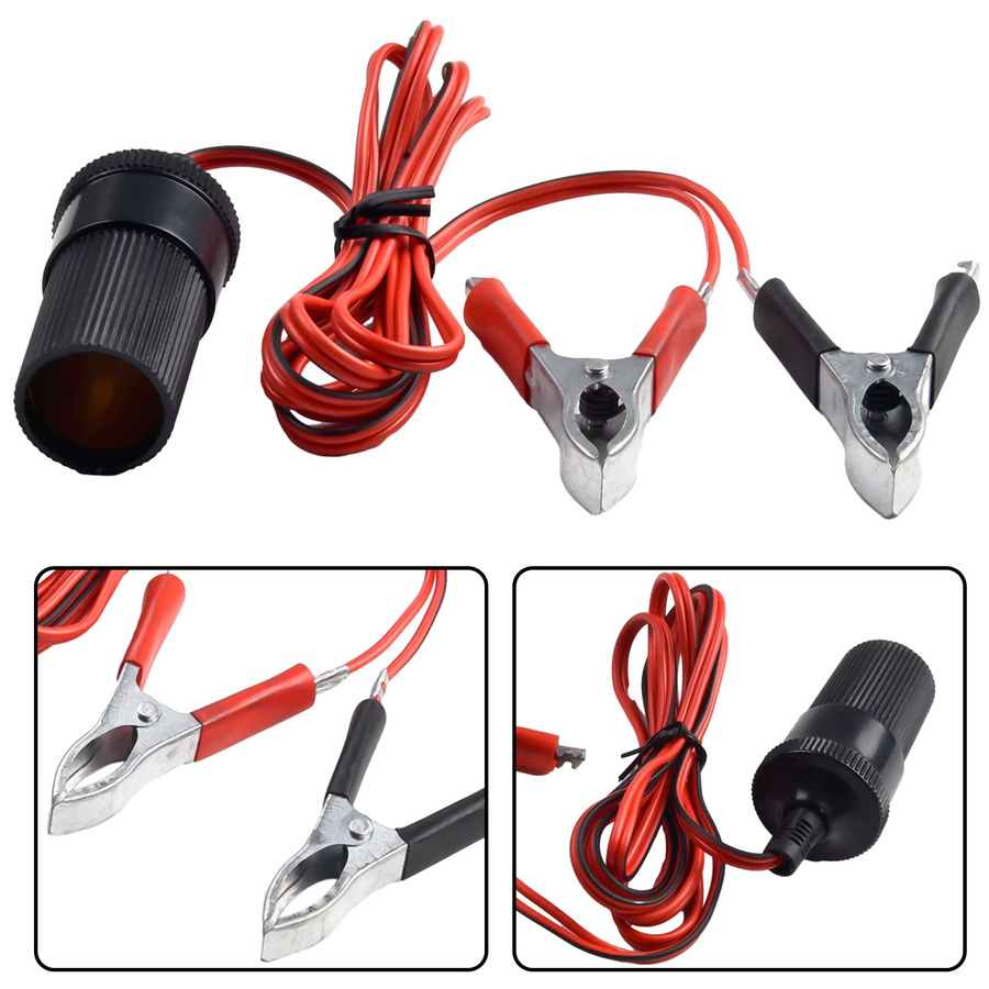 NIGHTKIST 12V Zigarettenanzünder Adapter mit Batterie-Klemmen für Auto, Lkw und Motorrad - Bild 3