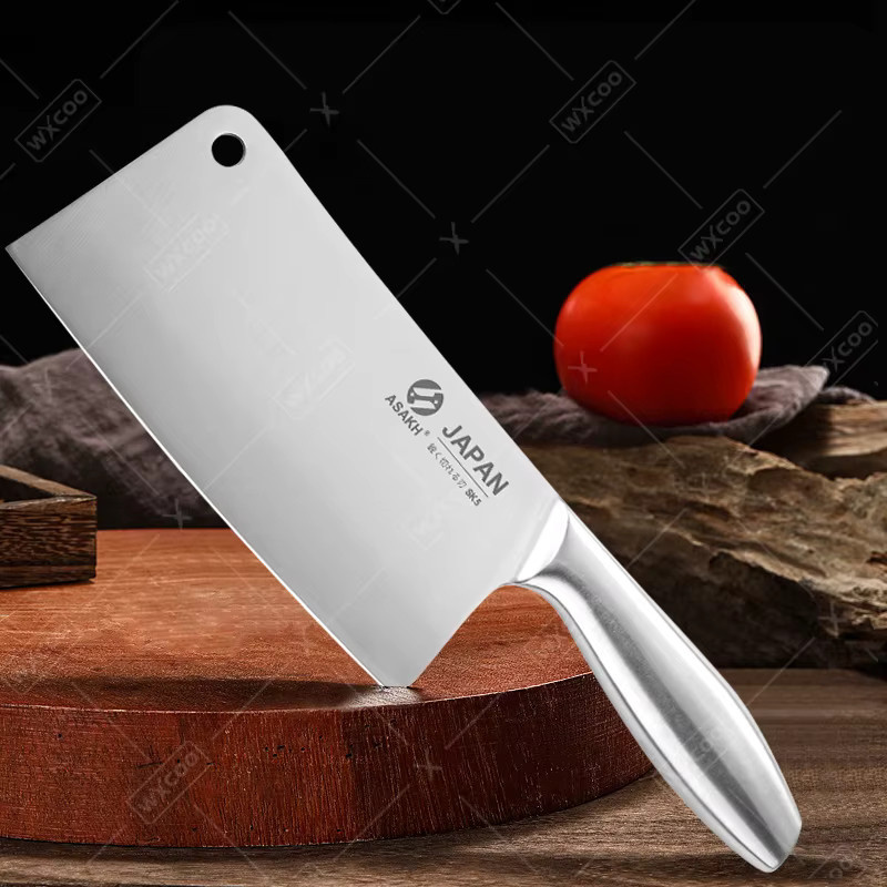 WXCOO Küchenmesser Set aus Edelstahl in Silber mit Fleischbeil und Block für professionelles Schneiden und Hacken - Bild 2