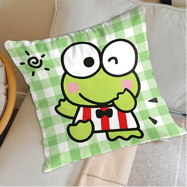 MINISO Keroppi Kissenbezug Kawaii Weihnachtsdeko Nordischer Stil, Farbe: Grün, B/T/H: 40 x 40 x 1 cm - Bild 1