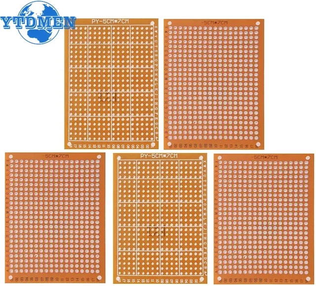 YTDMEN PCB Einseitige Leiterplatten DIY Set, Gelb, B/T: 5 x 7 cm, 7 x 9 cm, 9 x 15 cm - Bild 1