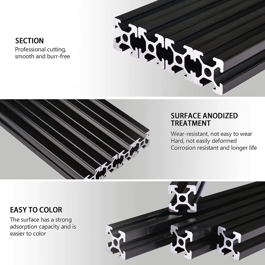 2 Stück Openbuilds V-Slot Aluminiumprofile für 3D-Drucker, passend für 2020/2040/2060/2080/4040/4080, Länge: 100–550 mm - Bild 3
