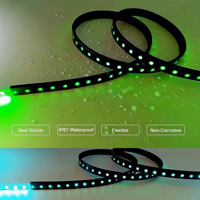 FUNZENXIN Wasserdichter IP67 Silikonschlauch für SMD 5050 3528 WS2811 WS2812B RGBIC LED-Streifen in Schwarz, Weiß oder Transparent - Bild 1