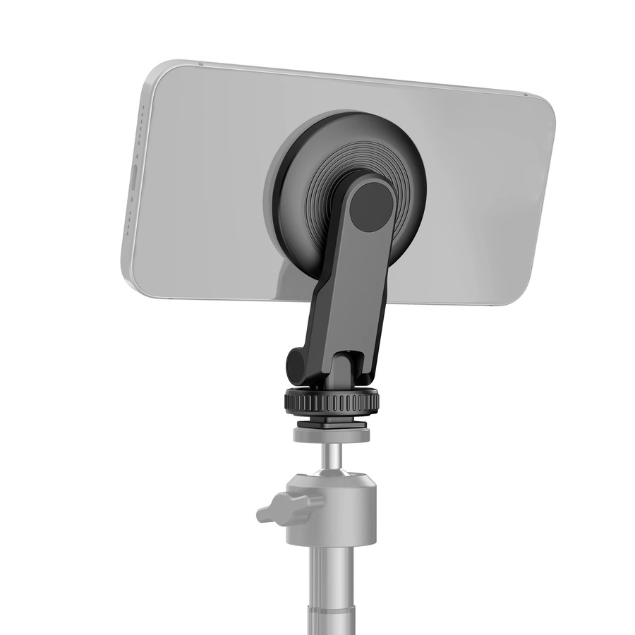 Magnetische 3-in-1 Telefonstativhalterung mit Kaltgewindeschuh und 1/4 Zoll Gewinde in Schwarz - Bild 2