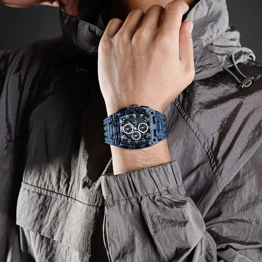 NAVIFORCE Armbanduhr Chronograph, Quarz, Silikon, Schwarz, Herren - Bild 3
