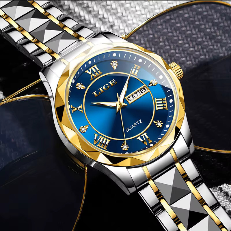 LIGE Armbanduhr Edelstahl, Gold, Analoguhr, Damen - Bild 3