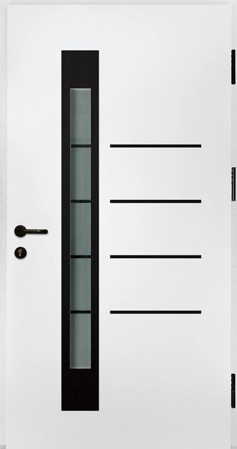 Splendoor Thermospace Sicherheits-Haustür Berlin Prime RC2 Weiß mit Glaseinsatz B: 110 cm, H: 210 cm - Bild 1