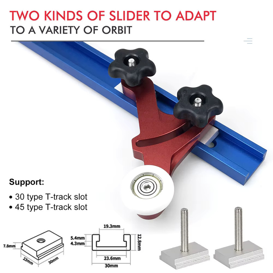 QDS Unidirektionaler Holzschubbehälter aus Aluminiumlegierung für Tischkreissägen, 1 Paar - Bild 3