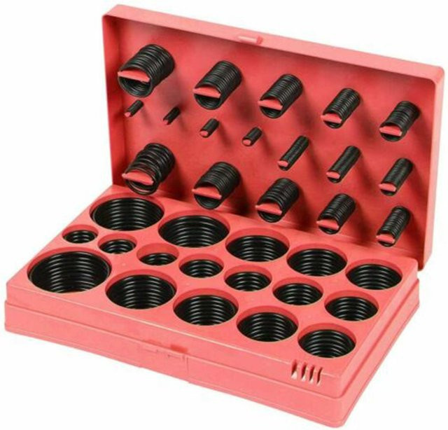 Meterk Universalsortiment mit metrischen O-Ring-Dichtungen und Aufbewahrungsbox, 419 Teile, Rot - Bild 1