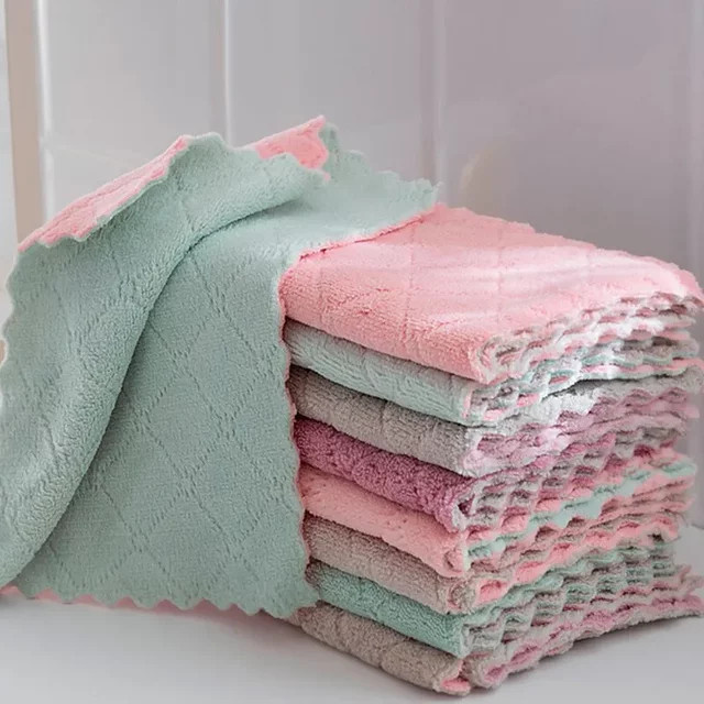 HOCOSHINE Mehrzweck-Geschirrtücher Set aus saugfähigen Reinigungstüchern für die Küche, 10 Stück, Multicolour - Bild 1
