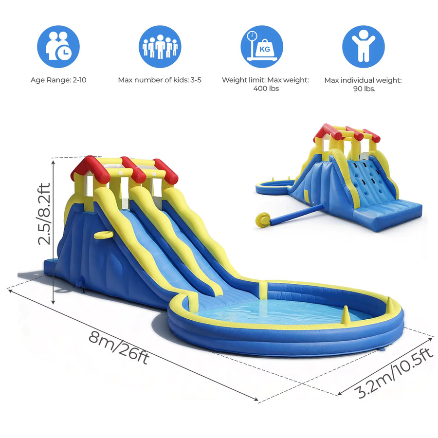RTS inflatable Aufblasbare Hüpfburg-Wasserrutsche, Bunt / Mehrfarbig, ab 2 Jahren - Bild 2