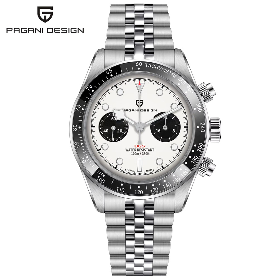 PAGANI DESIGN Chronograph, Quarz, Edelstahl, Schwarz, Herren - Bild 6