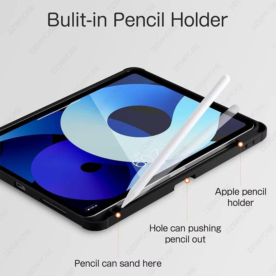 DZSWYCASE 360 Grad drehbare Schutzhülle für iPad Air 11 Zoll M4 M3 M2 sowie iPad Air 5./4. Generation und iPad Pro 11 Zoll 2018-2022 mit Stifthalter-Abdeckung in Schwarz oder Grün - Bild 5