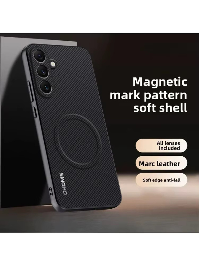 Magnetische Business Luxus-Markenmuster Schutzhülle für Samsung Galaxy S26 Ultra S25 S24 S23 FE Plus A57 A37 A27 A17 in Braun mit MagSafe Kompatibilität - Bild 3