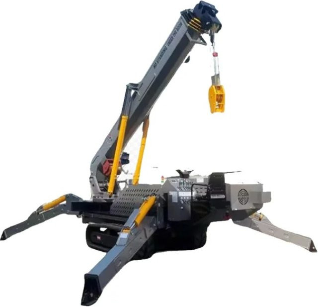 Custom Products 3-Tonnen-Elektro-Spinnenkran in Grau mit elektrischer Winde und Korb für Glasarbeiten und Vorhangfassaden - Bild 1