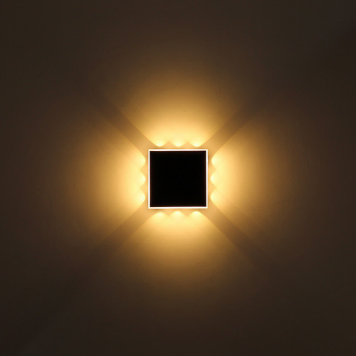 GLOBO LIGHTING LED-Wandleuchte Saidy Schwarz quadratisch B/H: 20 x 20 cm - Bild 3