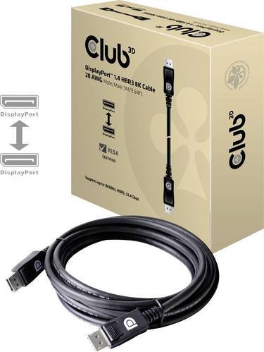 Club3D DisplayPort Kabel 8K UHD Silber 3 m CAC-1060 - Bild 1