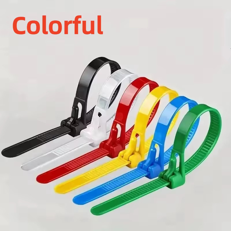 100 Stück wiederverwendbare Nylon-Kabelbinder in Schwarz und Weiß sowie gemischten Farben - Bild 3