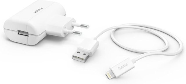 Hama Ladegerät mit Lightning-Ladekabel 12 W, 1 m, Weiß - Bild 1