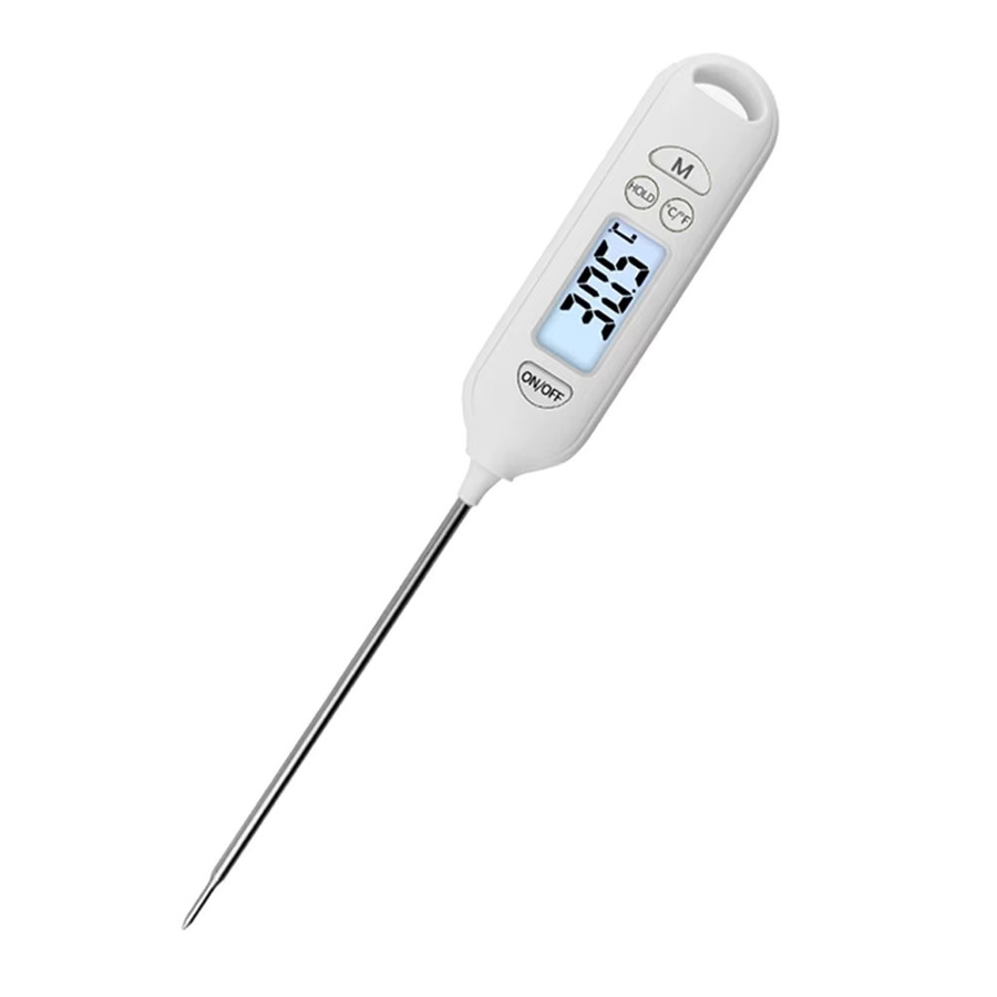 Aideepen Digitales Lebensmittelthermometer mit Digitalanzeige für Barbecue und Küche, Messbereich -50 ℃ bis 300 ℃, Orange-Weiß - Bild 2