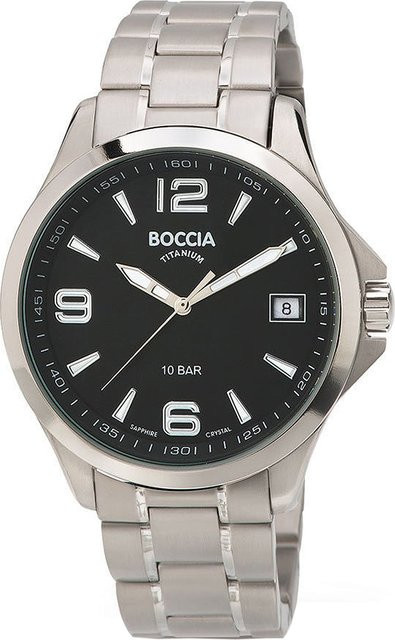 Boccia Herrenuhr, Quarz, Titan, 41 mm, Schwarz, 10 ATM - Bild 1