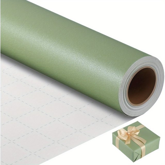 Grünes Geschenkpapier Rolle, Breite: 43,18 cm, Länge: 300 cm - Bild 1