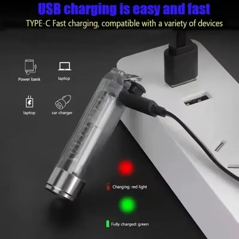 YJMP Super Lighting Mini Tragbare LED Taschenlampe mit COB Licht, Wasserdicht und Wiederaufladbar für Outdoor, Camping und Notfälle - Bild 3