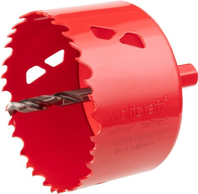 Wolfcraft Lochsäge aus Bimetall in Rot mit einem Durchmesser von 80 mm - Bild 2